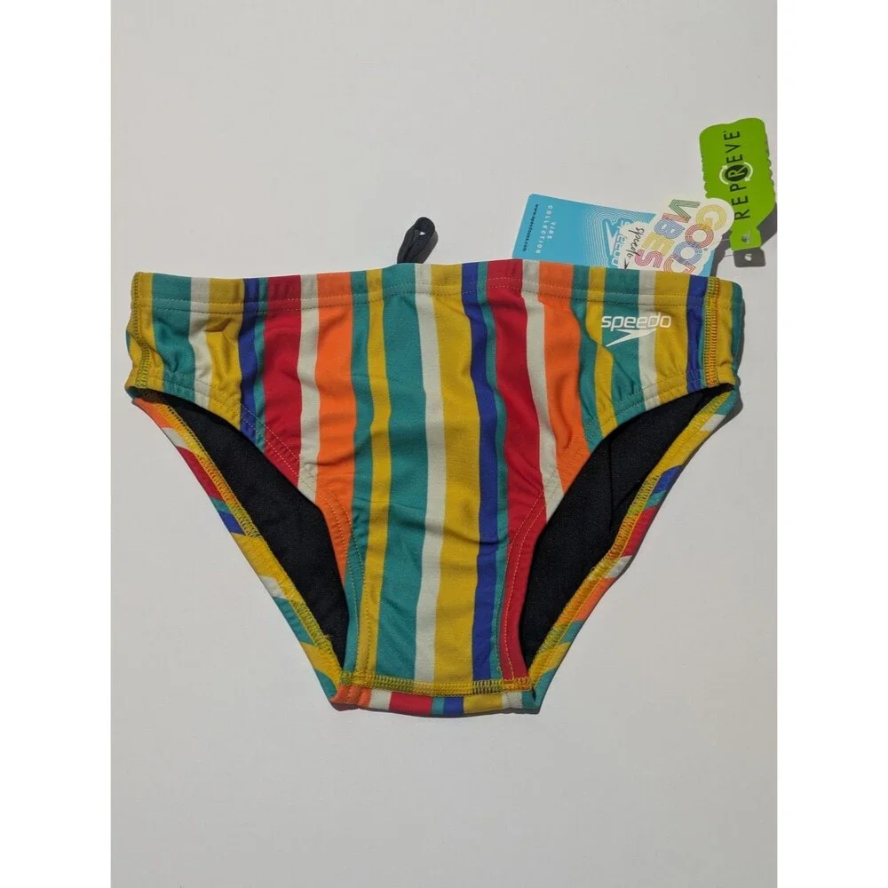 Speedo Eco Endurance Repreve Clean Stripe‎ Swim Brief Men's Size 28